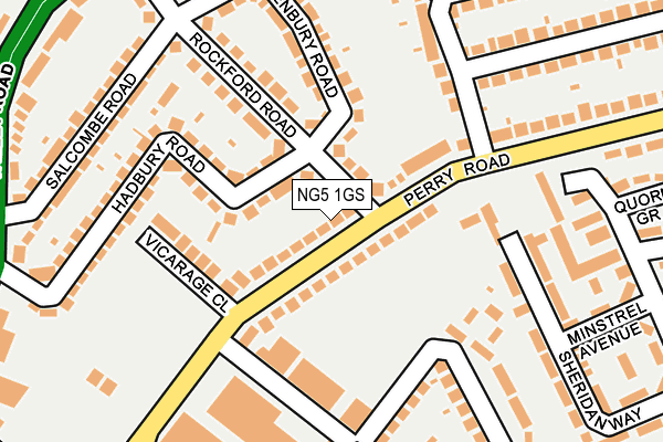 NG5 1GS map - OS OpenMap – Local (Ordnance Survey)