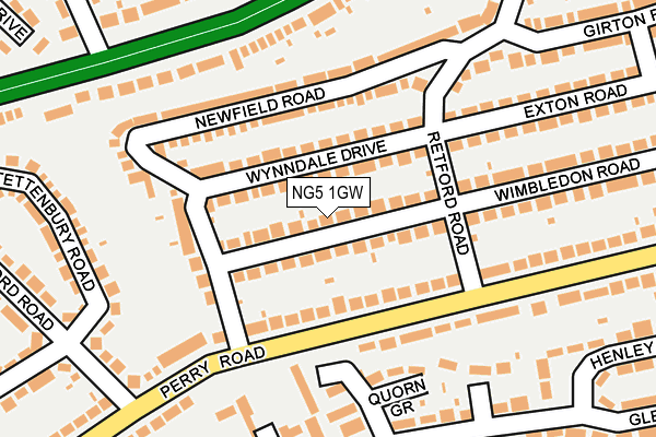 NG5 1GW map - OS OpenMap – Local (Ordnance Survey)