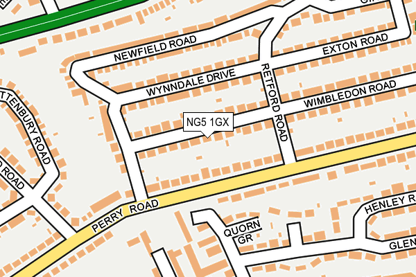 NG5 1GX map - OS OpenMap – Local (Ordnance Survey)