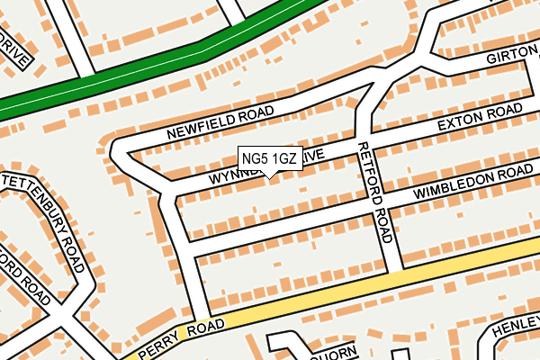 NG5 1GZ map - OS OpenMap – Local (Ordnance Survey)