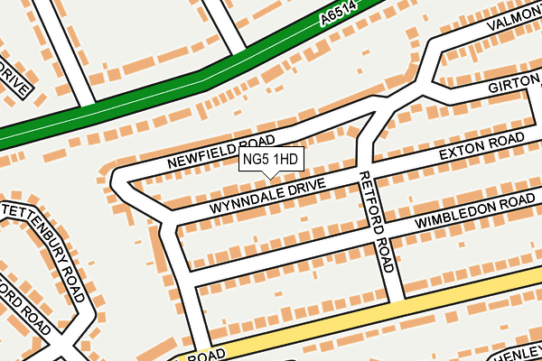 NG5 1HD map - OS OpenMap – Local (Ordnance Survey)