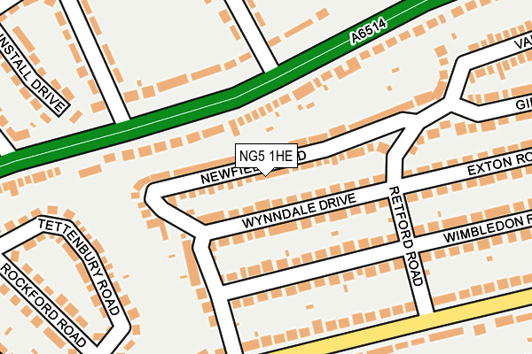 NG5 1HE map - OS OpenMap – Local (Ordnance Survey)