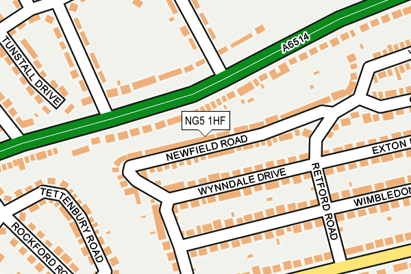 NG5 1HF map - OS OpenMap – Local (Ordnance Survey)