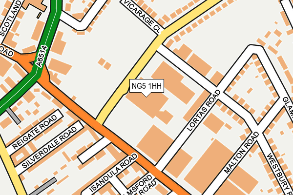 NG5 1HH map - OS OpenMap – Local (Ordnance Survey)