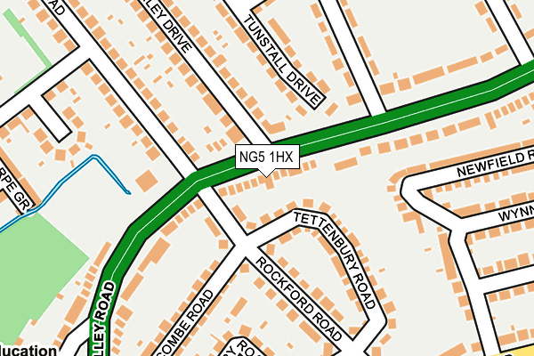 NG5 1HX map - OS OpenMap – Local (Ordnance Survey)