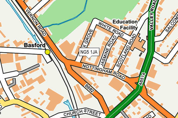 NG5 1JA map - OS OpenMap – Local (Ordnance Survey)