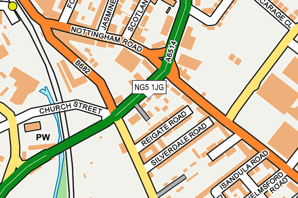 NG5 1JG map - OS OpenMap – Local (Ordnance Survey)