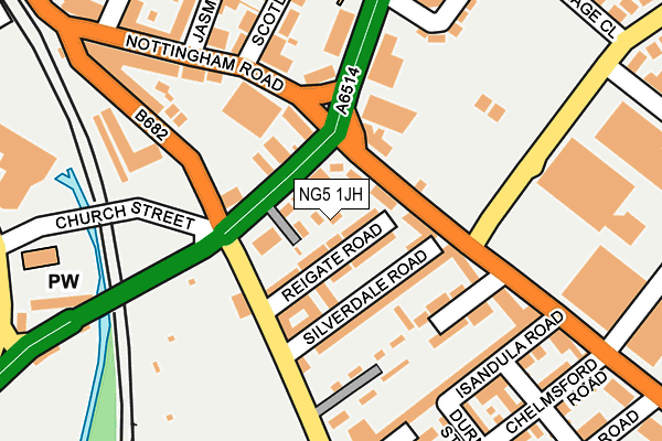 NG5 1JH map - OS OpenMap – Local (Ordnance Survey)