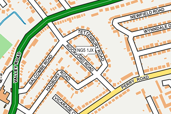 NG5 1JX map - OS OpenMap – Local (Ordnance Survey)