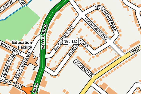 NG5 1JZ map - OS OpenMap – Local (Ordnance Survey)