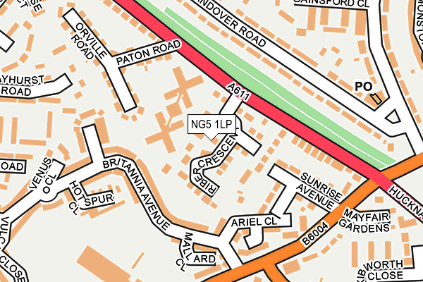 NG5 1LP map - OS OpenMap – Local (Ordnance Survey)