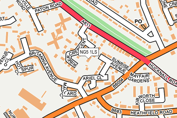NG5 1LS map - OS OpenMap – Local (Ordnance Survey)