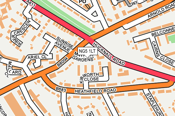 NG5 1LT map - OS OpenMap – Local (Ordnance Survey)