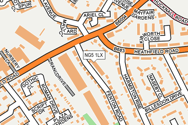 NG5 1LX map - OS OpenMap – Local (Ordnance Survey)