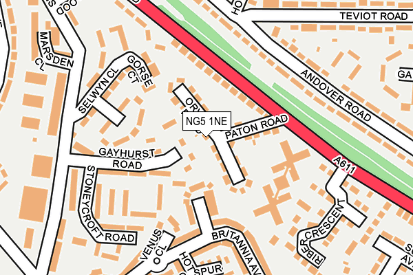 NG5 1NE map - OS OpenMap – Local (Ordnance Survey)