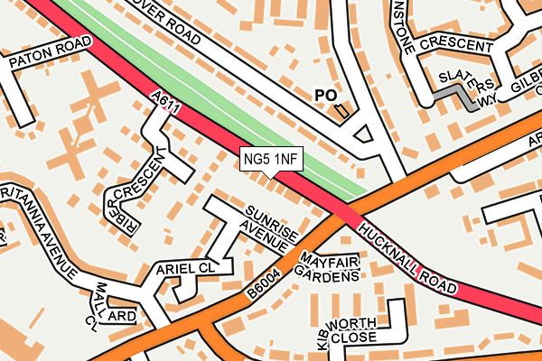 NG5 1NF map - OS OpenMap – Local (Ordnance Survey)