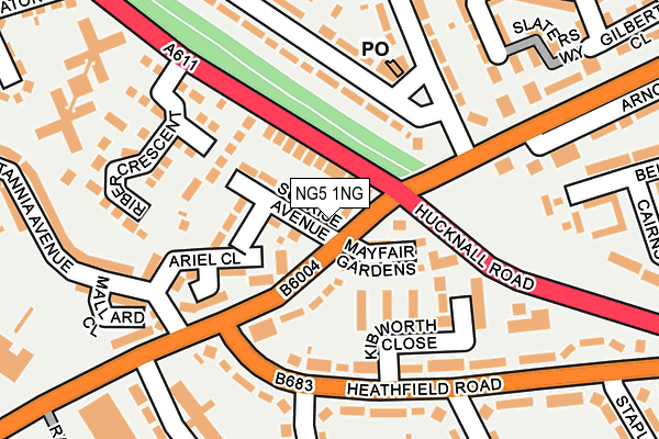 NG5 1NG map - OS OpenMap – Local (Ordnance Survey)