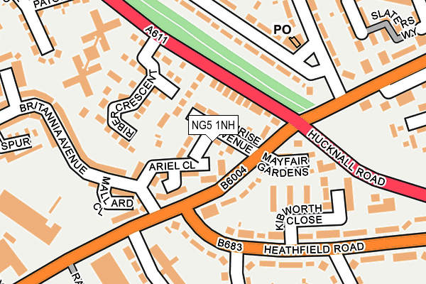 NG5 1NH map - OS OpenMap – Local (Ordnance Survey)