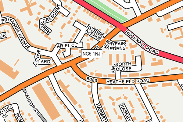 NG5 1NJ map - OS OpenMap – Local (Ordnance Survey)
