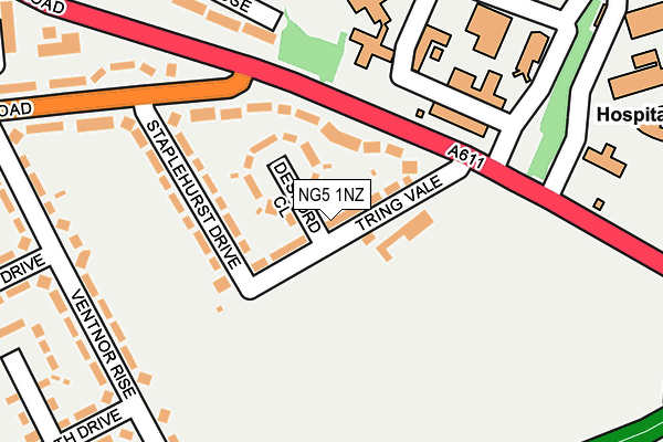 NG5 1NZ map - OS OpenMap – Local (Ordnance Survey)