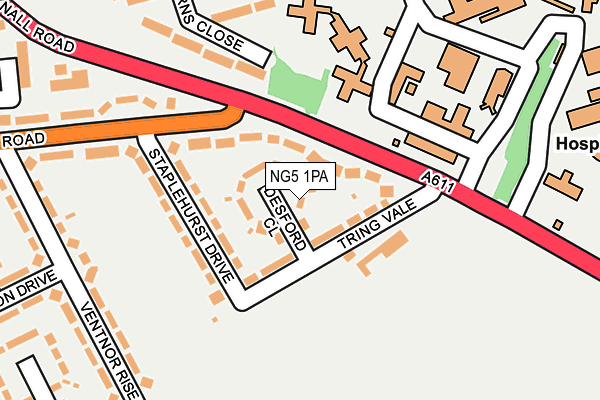 NG5 1PA map - OS OpenMap – Local (Ordnance Survey)