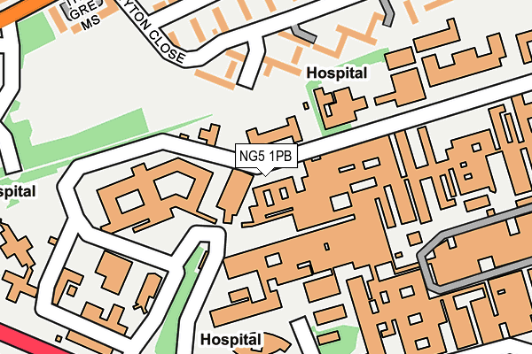 NG5 1PB map - OS OpenMap – Local (Ordnance Survey)