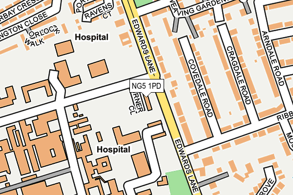 NG5 1PD map - OS OpenMap – Local (Ordnance Survey)