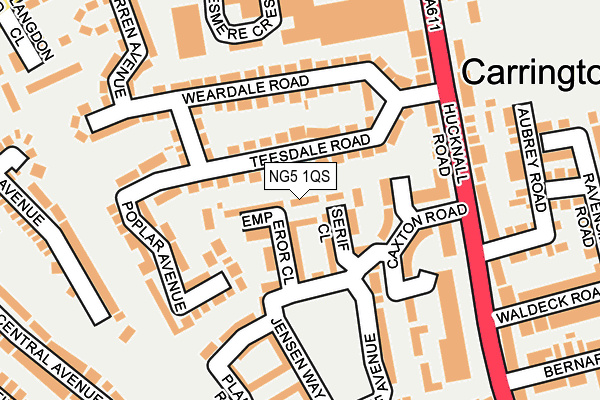 NG5 1QS map - OS OpenMap – Local (Ordnance Survey)