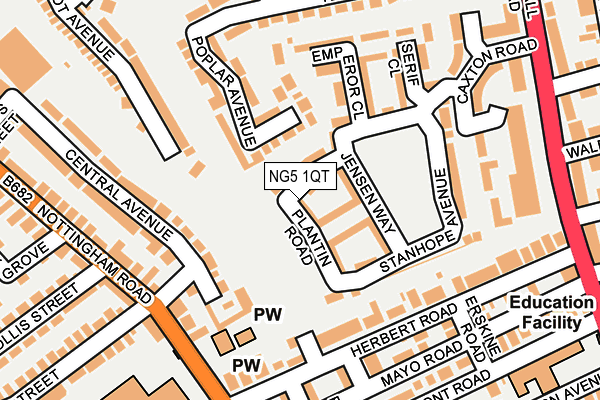 NG5 1QT map - OS OpenMap – Local (Ordnance Survey)