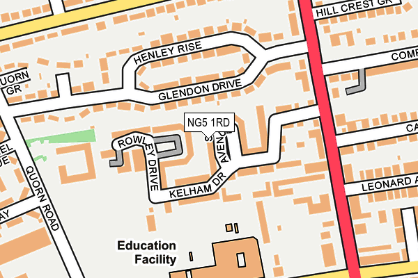 NG5 1RD map - OS OpenMap – Local (Ordnance Survey)