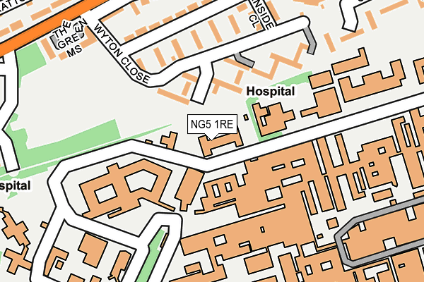 NG5 1RE map - OS OpenMap – Local (Ordnance Survey)