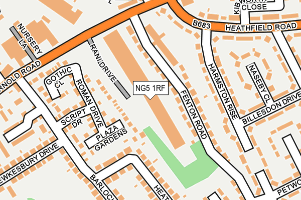 NG5 1RF map - OS OpenMap – Local (Ordnance Survey)