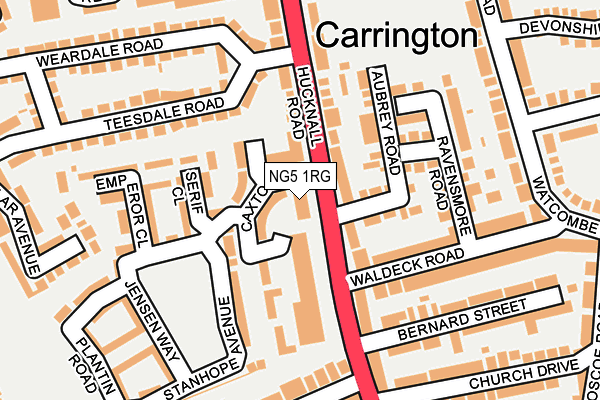 NG5 1RG map - OS OpenMap – Local (Ordnance Survey)