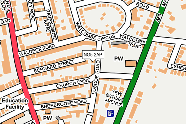 NG5 2AP map - OS OpenMap – Local (Ordnance Survey)