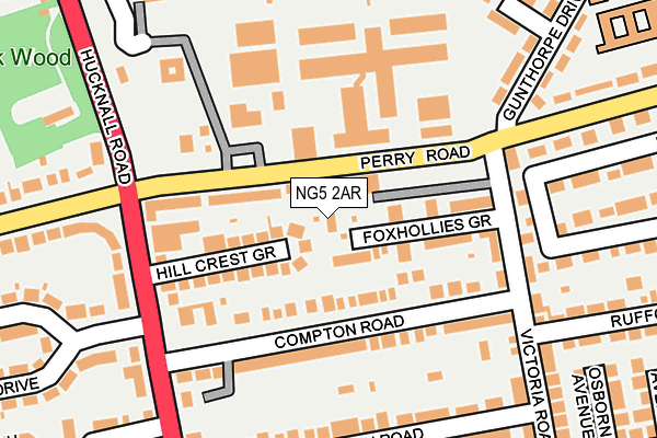 NG5 2AR map - OS OpenMap – Local (Ordnance Survey)