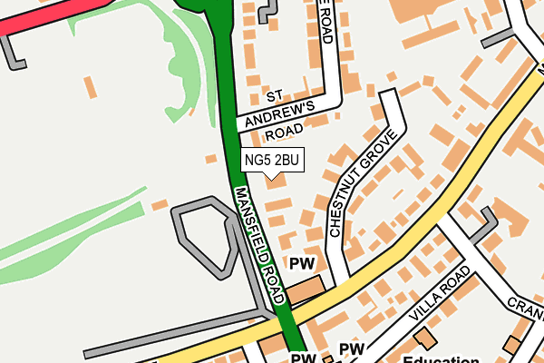 NG5 2BU map - OS OpenMap – Local (Ordnance Survey)