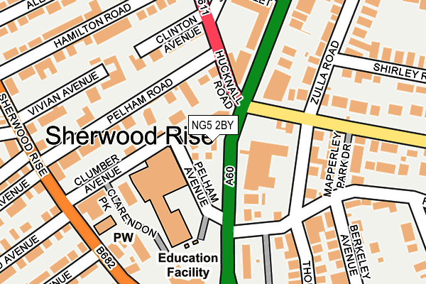 NG5 2BY map - OS OpenMap – Local (Ordnance Survey)