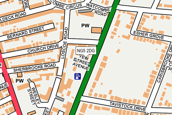 NG5 2DG map - OS OpenMap – Local (Ordnance Survey)