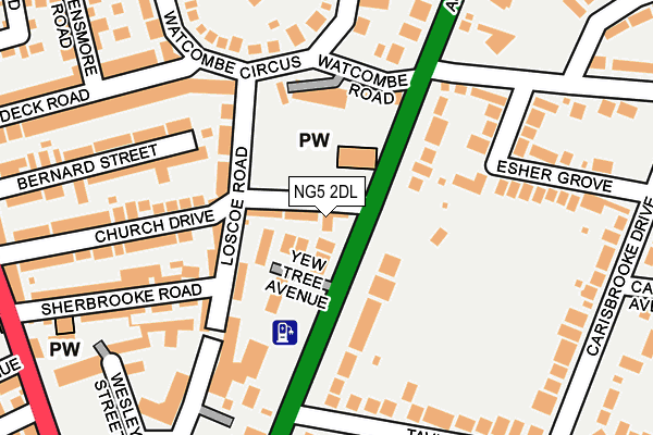 NG5 2DL map - OS OpenMap – Local (Ordnance Survey)