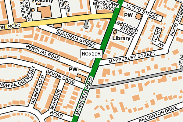 NG5 2DR map - OS OpenMap – Local (Ordnance Survey)