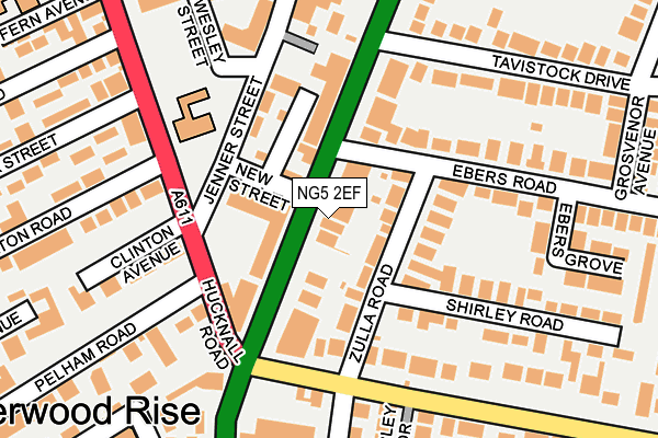 NG5 2EF map - OS OpenMap – Local (Ordnance Survey)