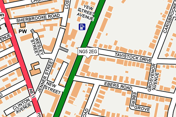 NG5 2EG map - OS OpenMap – Local (Ordnance Survey)