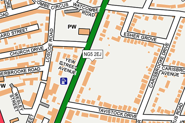 NG5 2EJ map - OS OpenMap – Local (Ordnance Survey)