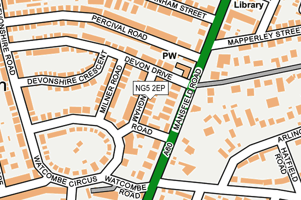 NG5 2EP map - OS OpenMap – Local (Ordnance Survey)