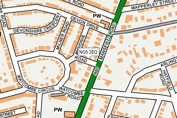 NG5 2EQ map - OS OpenMap – Local (Ordnance Survey)