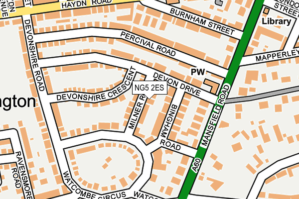 NG5 2ES map - OS OpenMap – Local (Ordnance Survey)