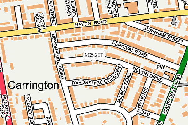NG5 2ET map - OS OpenMap – Local (Ordnance Survey)