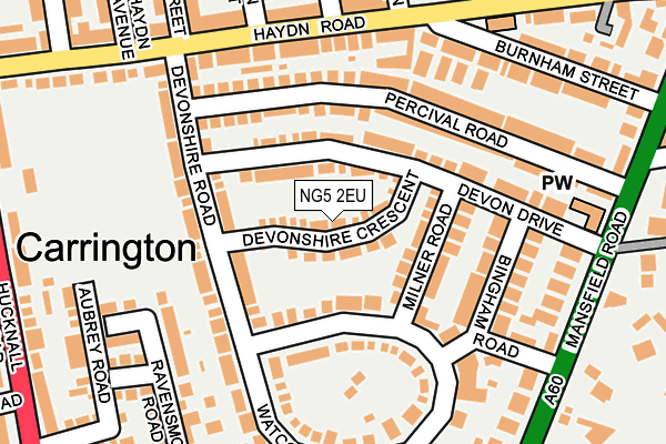 NG5 2EU map - OS OpenMap – Local (Ordnance Survey)