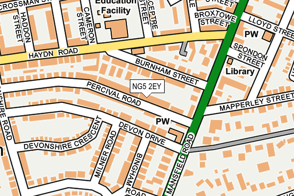NG5 2EY map - OS OpenMap – Local (Ordnance Survey)