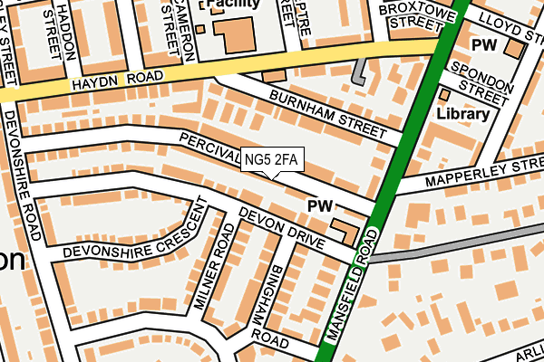 NG5 2FA map - OS OpenMap – Local (Ordnance Survey)